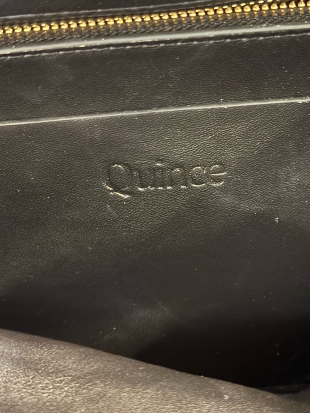 Quince Italian Leather Handwoven Tote Purse Black Large - Picture 9 of 10